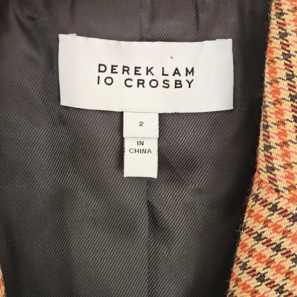 Derek Lam 10 Crosby Allie Houndstooth Plaid Blazer Sz US 2 Business Quiet Luxery - Picture 6 of 14